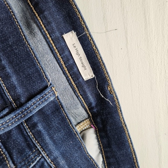 Frame Le High Straight Raw Hem Ankle Jeans 28 Dark Wash Stretch Denim - Picture 6 of 9